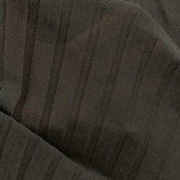 Theory Black Semi-Sheer Pleated Round Neck Sleeveless Swing Dress Size 2 - Picture 14 of 14